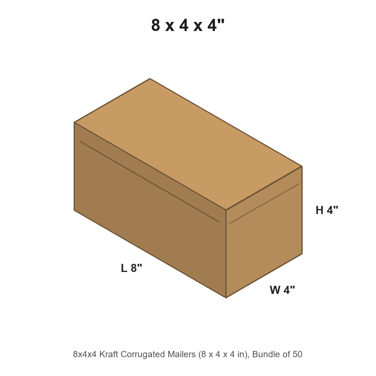 8x4x4 Kraft Corrugated Mailers