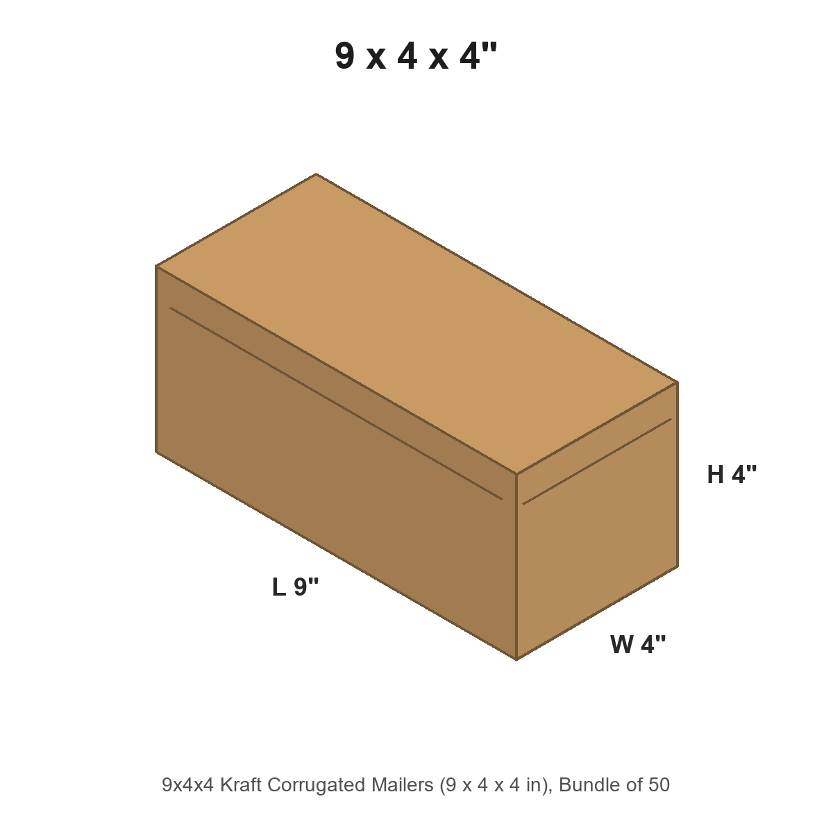 9x4x4 Kraft Corrugated Mailers