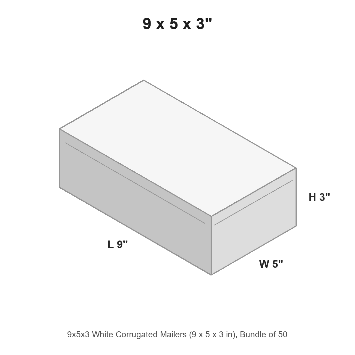 9x5x3 White Corrugated Mailers
