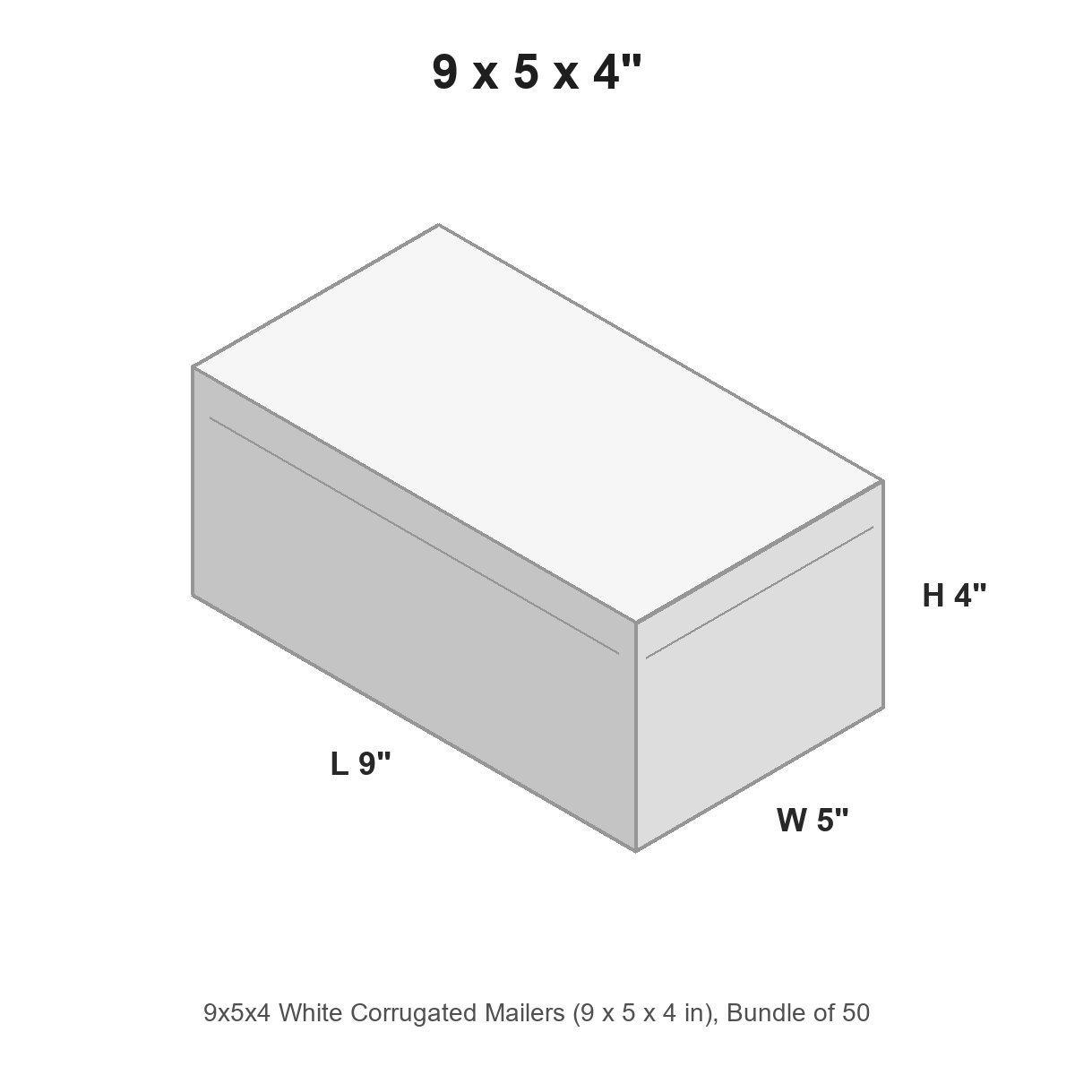 9x5x4 White Corrugated Mailers