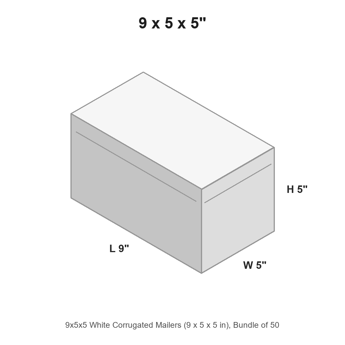 9x5x5 White Corrugated Mailers