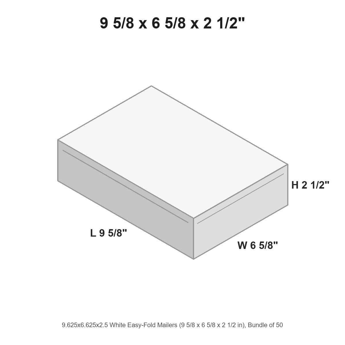 9.625x6.625x2.5 White Easy-Fold Mailers