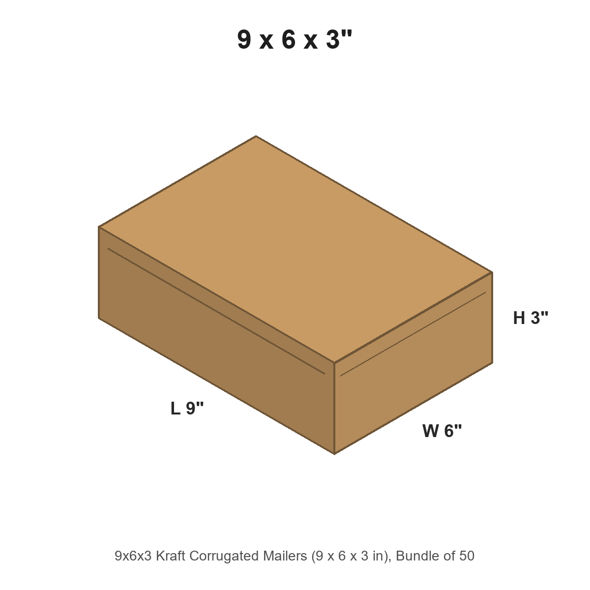 9x6x3 Kraft Corrugated Mailers