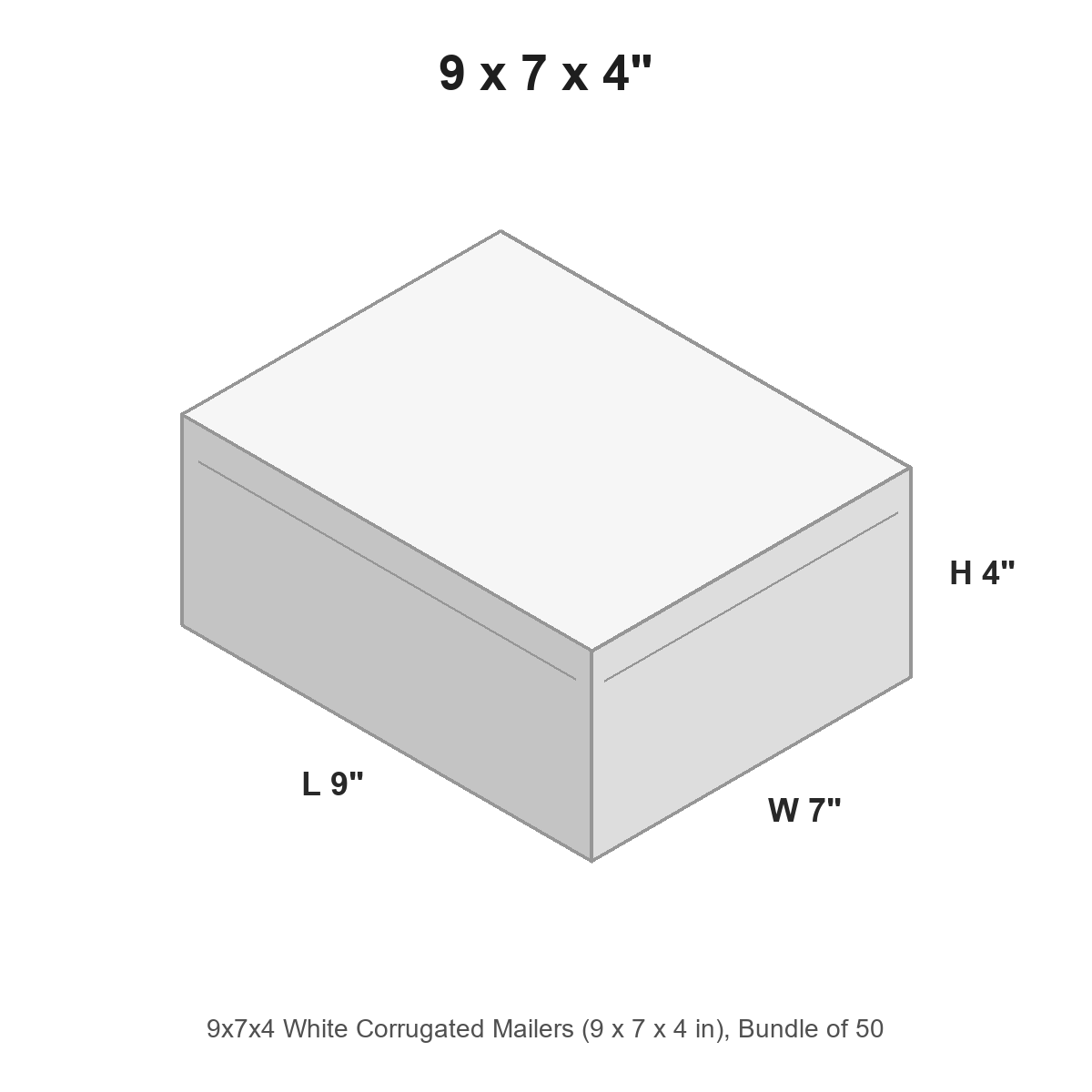 9x7x4 White Corrugated Mailers