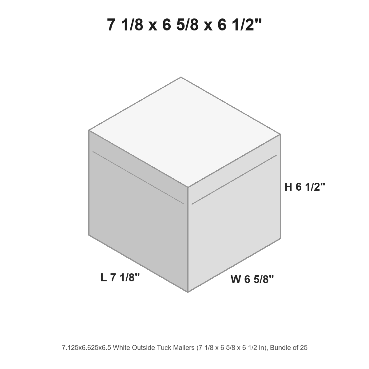 7.125x6.625x6.5 White Outside Tuck Mailers