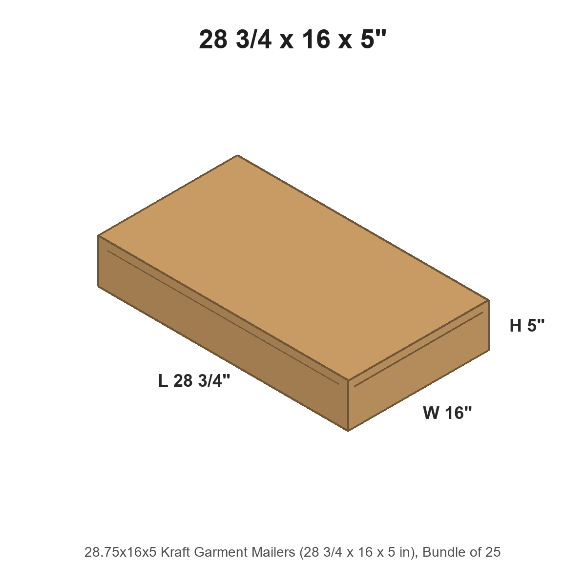 28.75x16x5 Kraft Garment Mailers