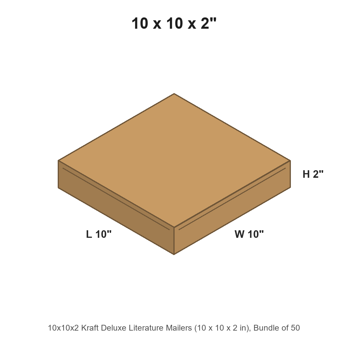 10x10x2 Kraft Deluxe Literature Mailers