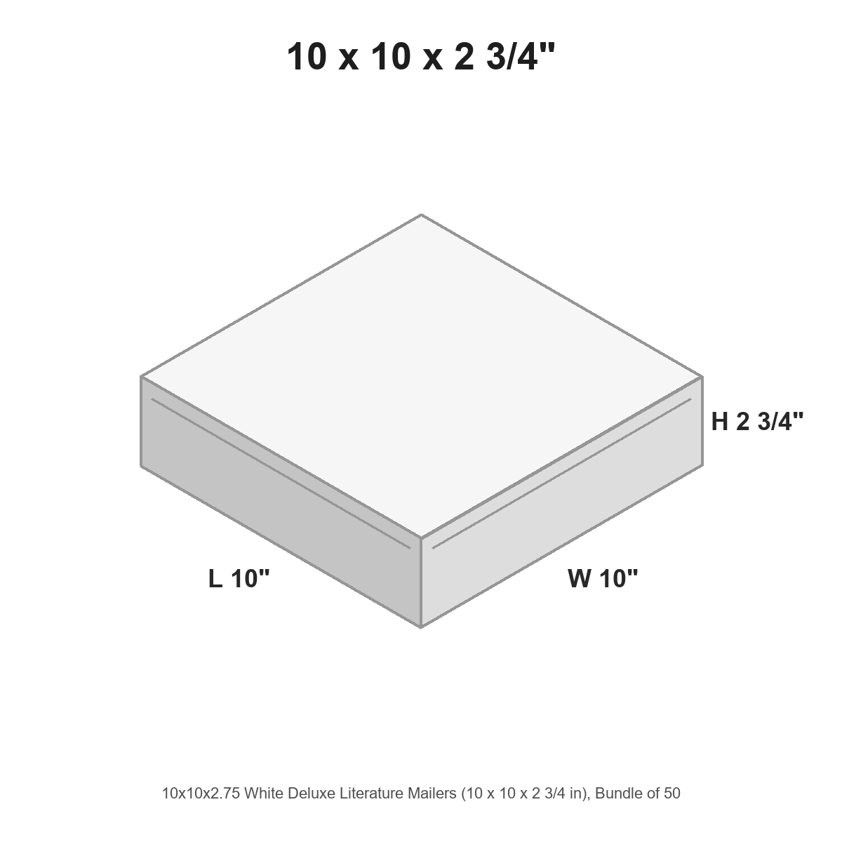 10x10x2.75 White Deluxe Literature Mailers