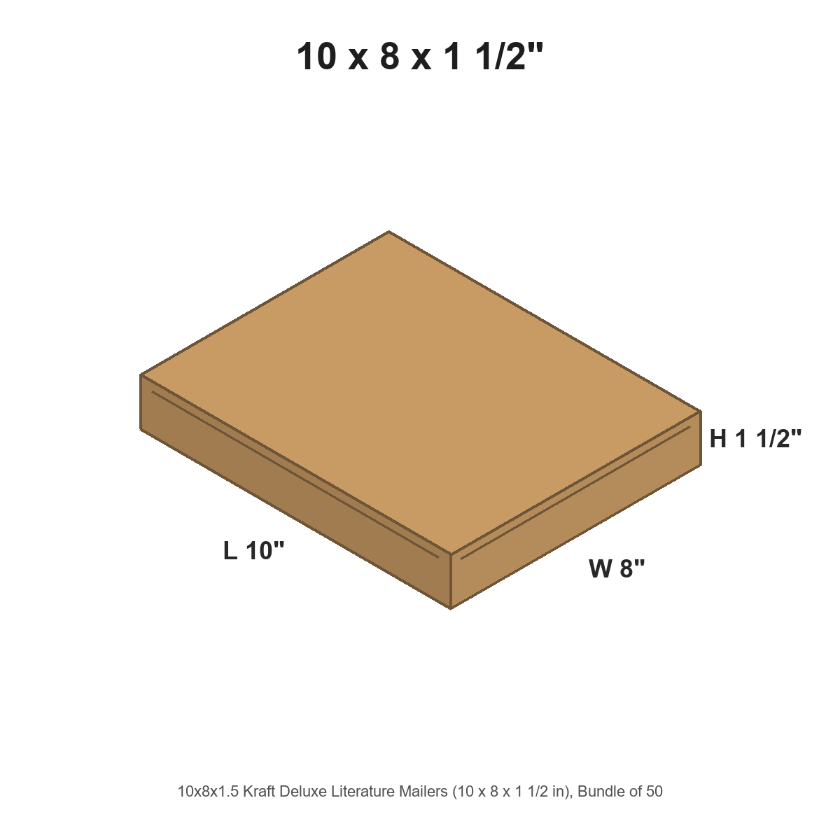 10x8x1.5 Kraft Deluxe Literature Mailers