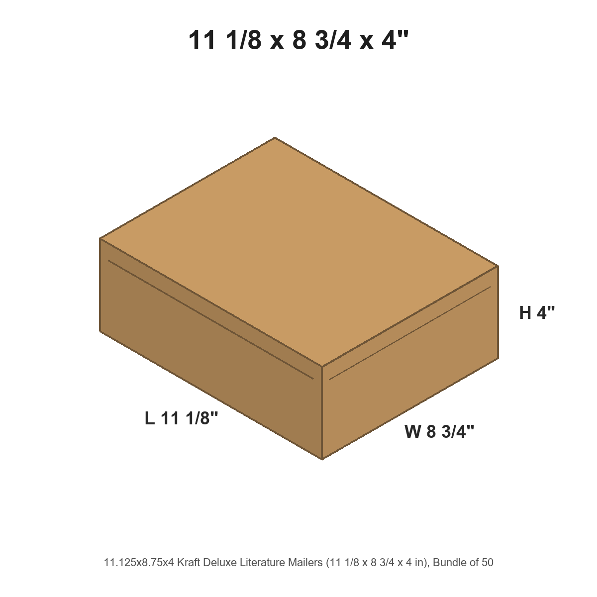 11.125x8.75x4 Kraft Deluxe Literature Mailers