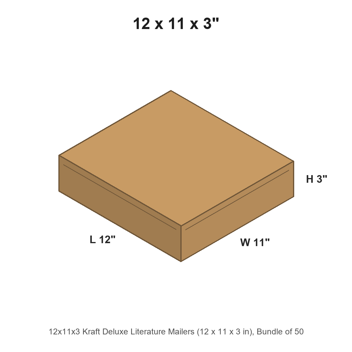 12x11x3 Kraft Deluxe Literature Mailers