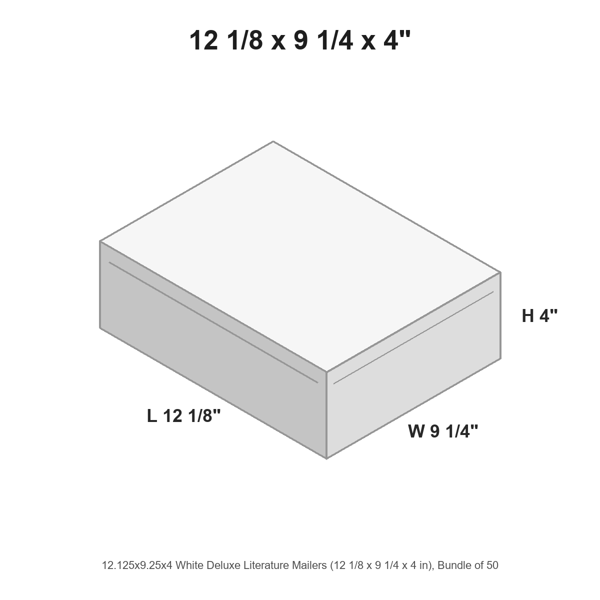 12.125x9.25x4 White Deluxe Literature Mailers