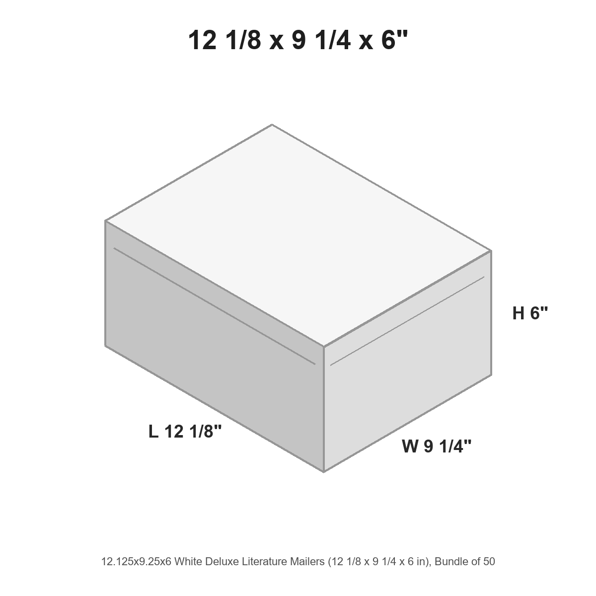 12.125x9.25x6 White Deluxe Literature Mailers