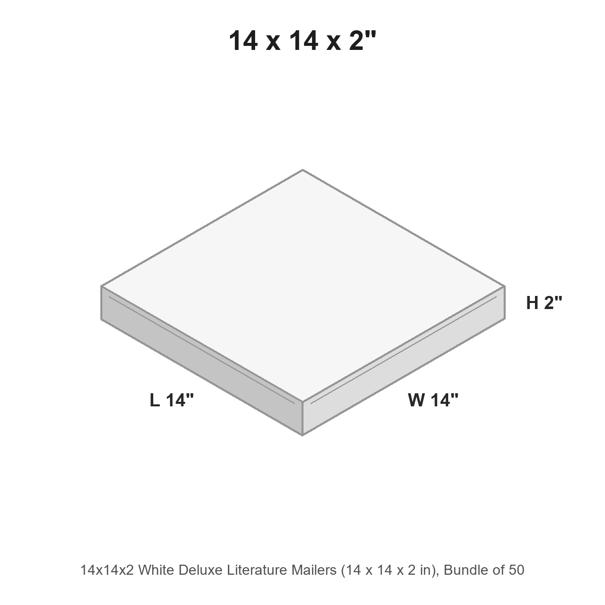 14x14x2 White Deluxe Literature Mailers
