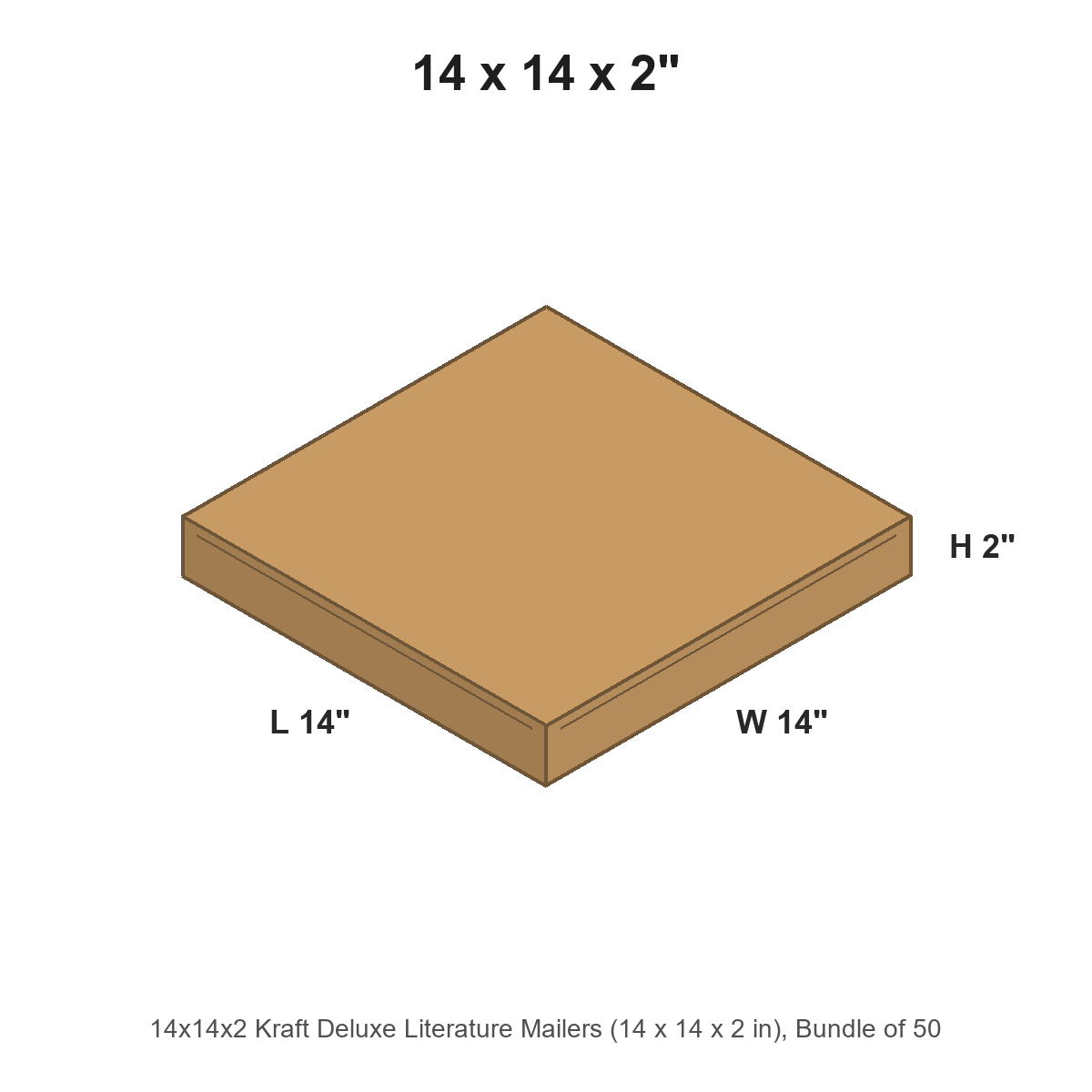 14x14x2 Kraft Deluxe Literature Mailers