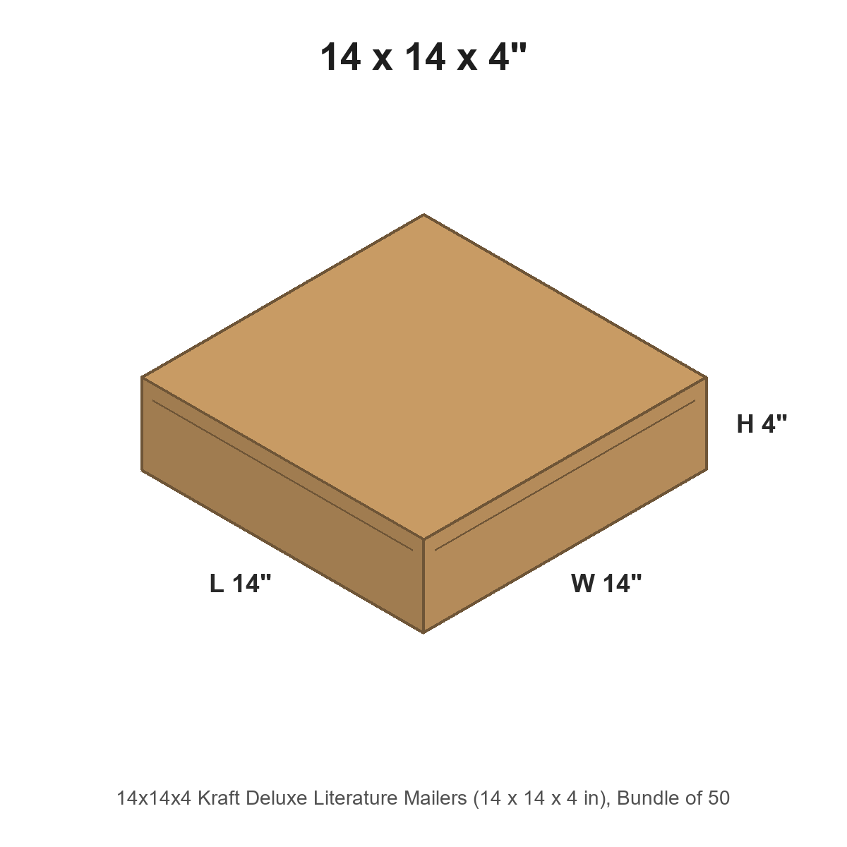 14x14x4 Kraft Deluxe Literature Mailers