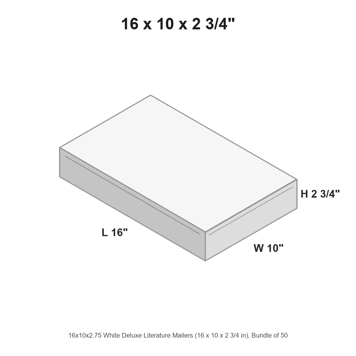 16x10x2.75 White Deluxe Literature Mailers