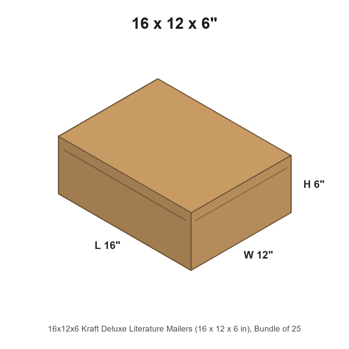 16x12x6 Kraft Deluxe Literature Mailers