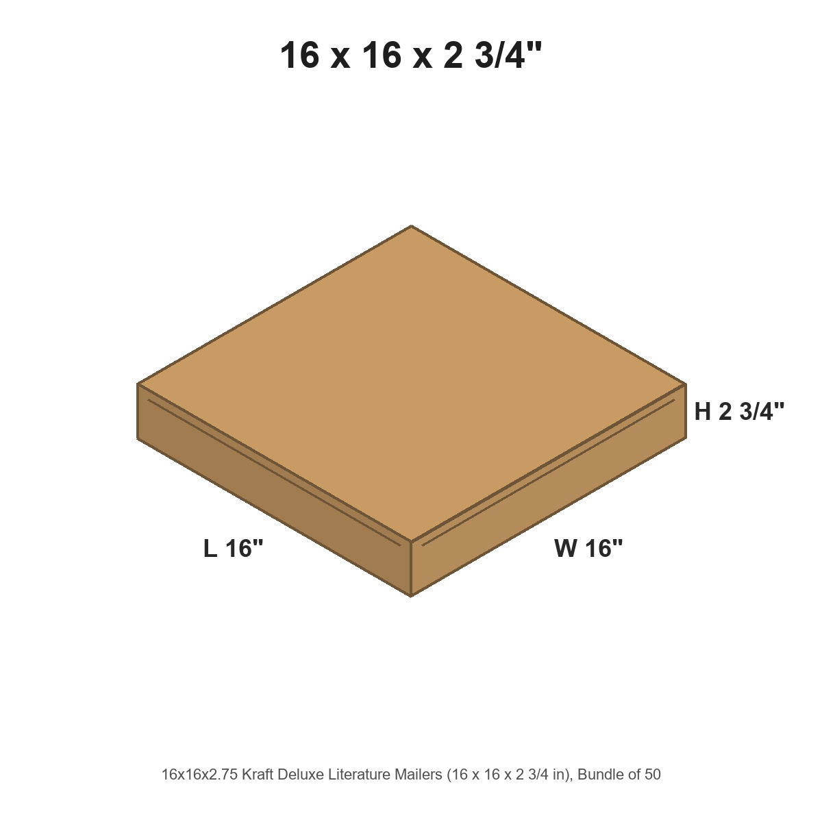 16x16x2.75 Kraft Deluxe Literature Mailers