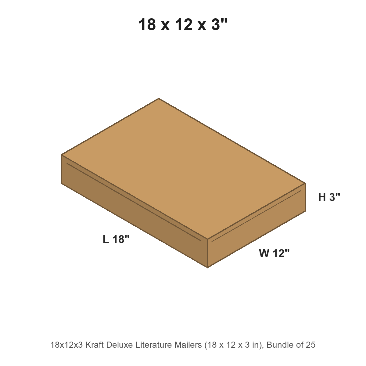 18x12x3 Kraft Deluxe Literature Mailers