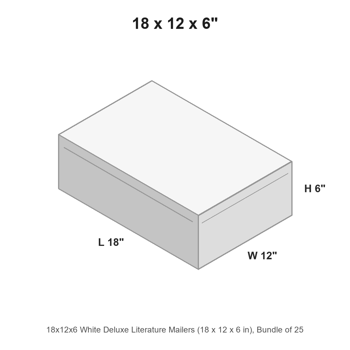 18x12x6 White Deluxe Literature Mailers