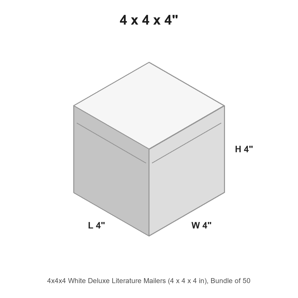 4x4x4 White Deluxe Literature Mailers