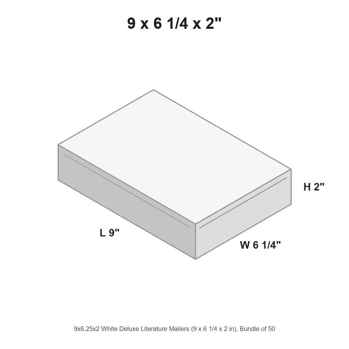 9x6.25x2 White Deluxe Literature Mailers