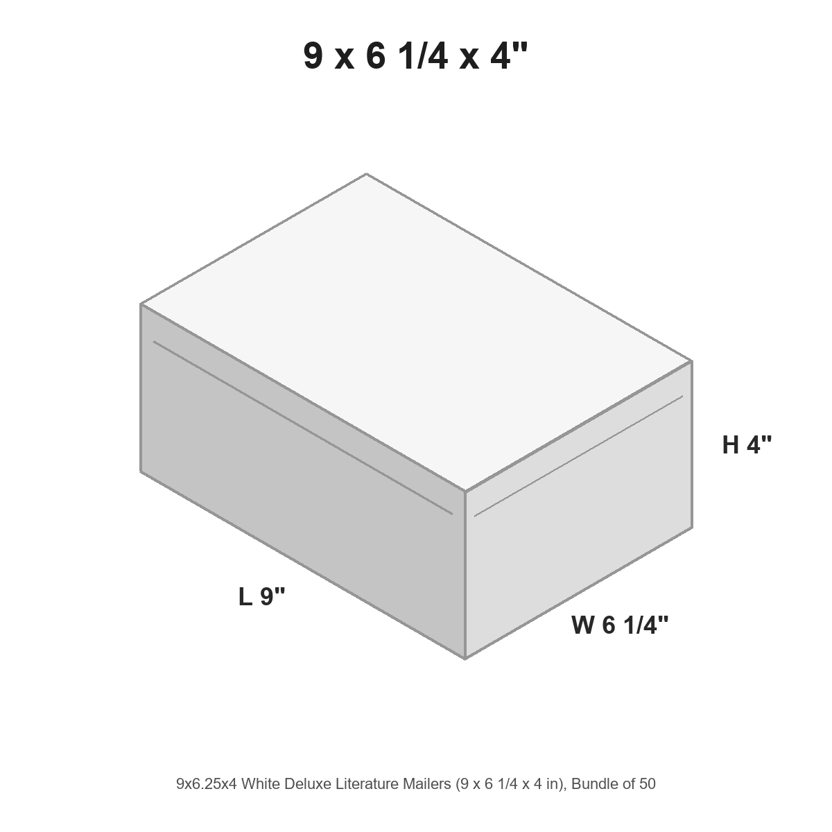 9x6.25x4 White Deluxe Literature Mailers