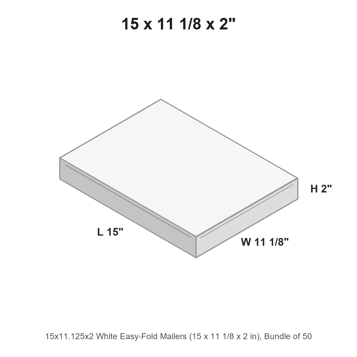 15x11.125x2 White Easy-Fold Mailers