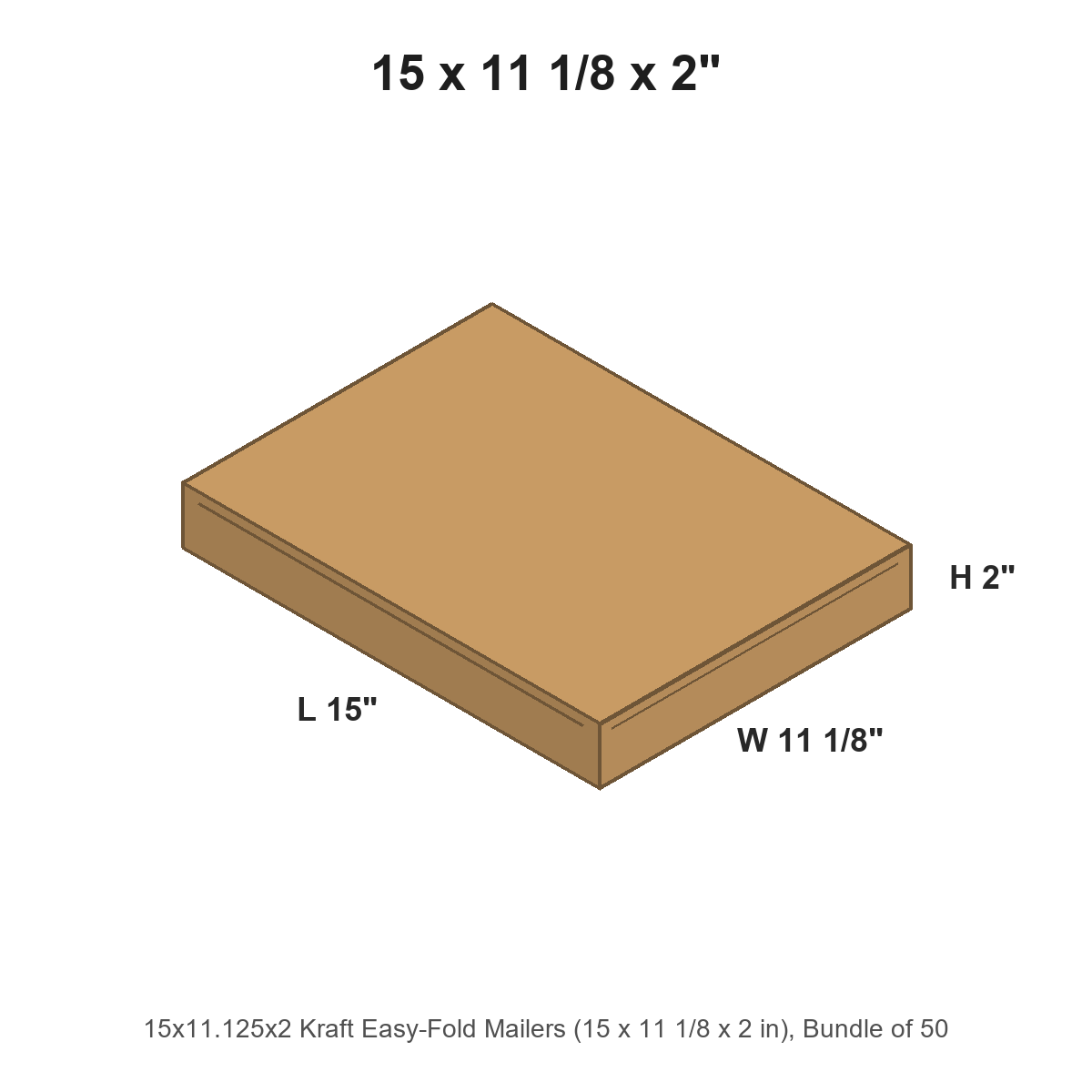 15x11.125x2 Kraft Easy-Fold Mailers