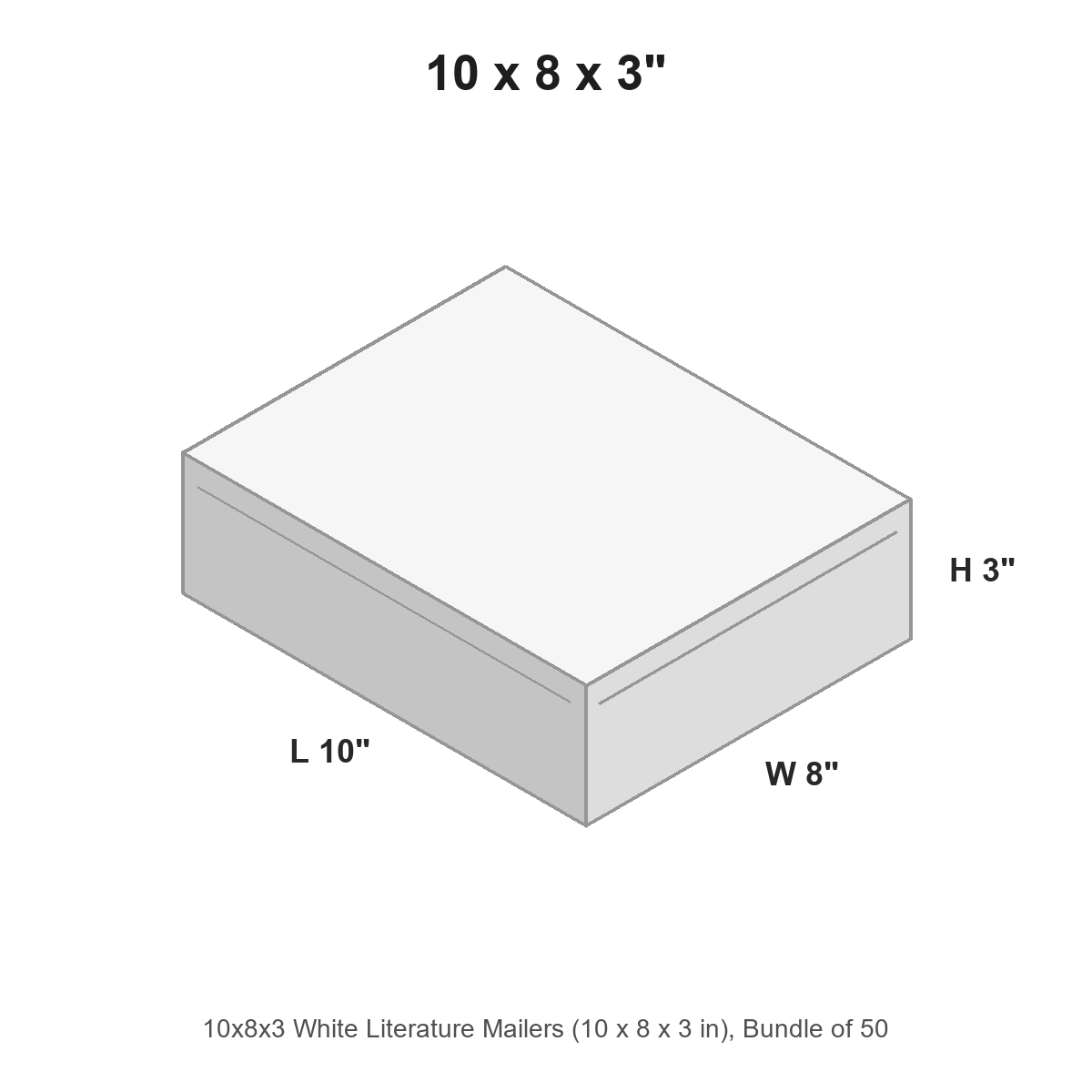 10x8x3 White Literature Mailers
