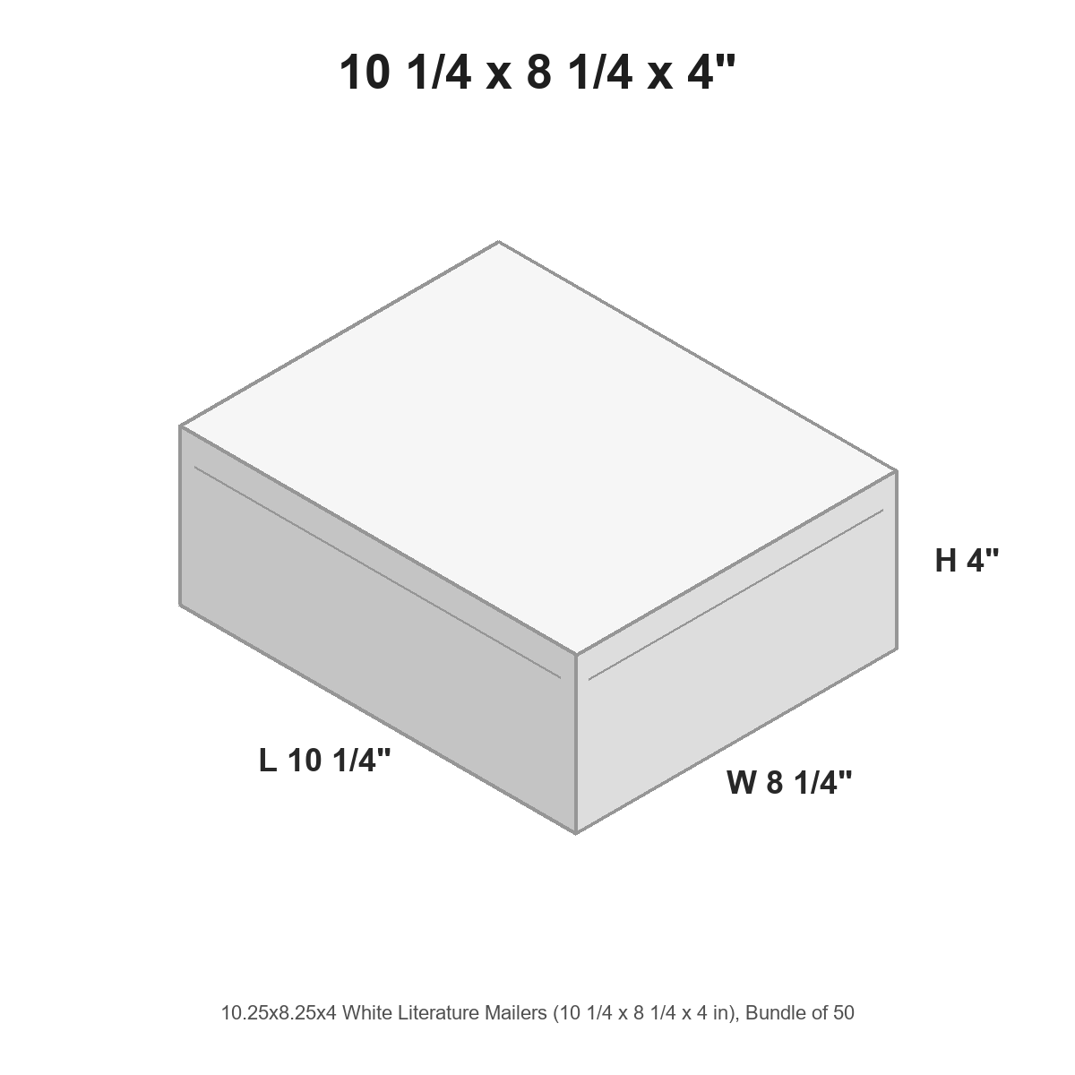 10.25x8.25x4 White Literature Mailers