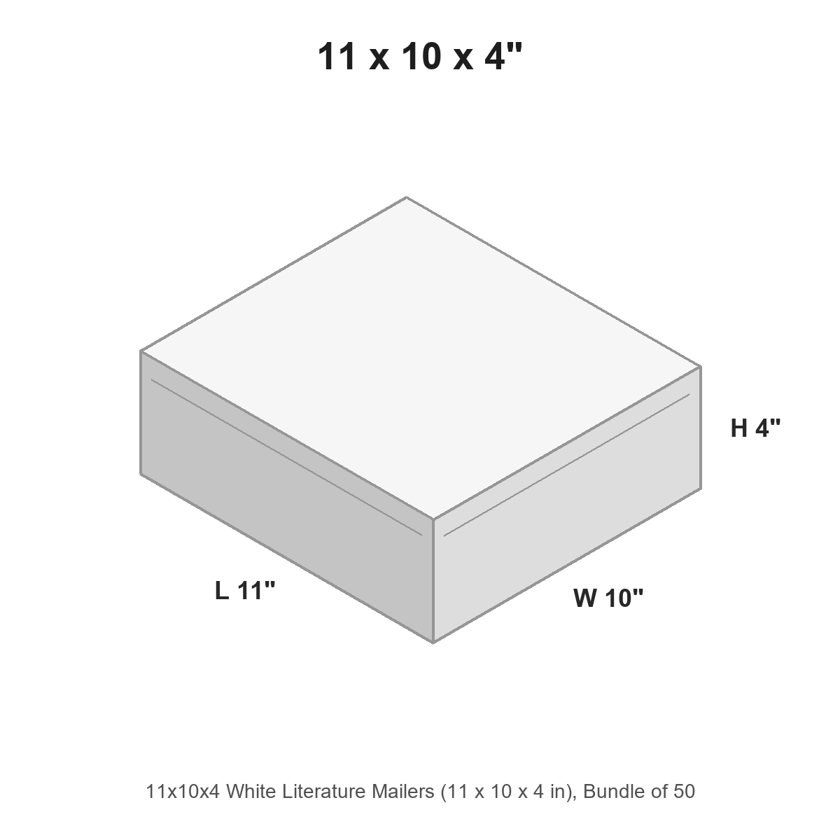 11x10x4 White Literature Mailers