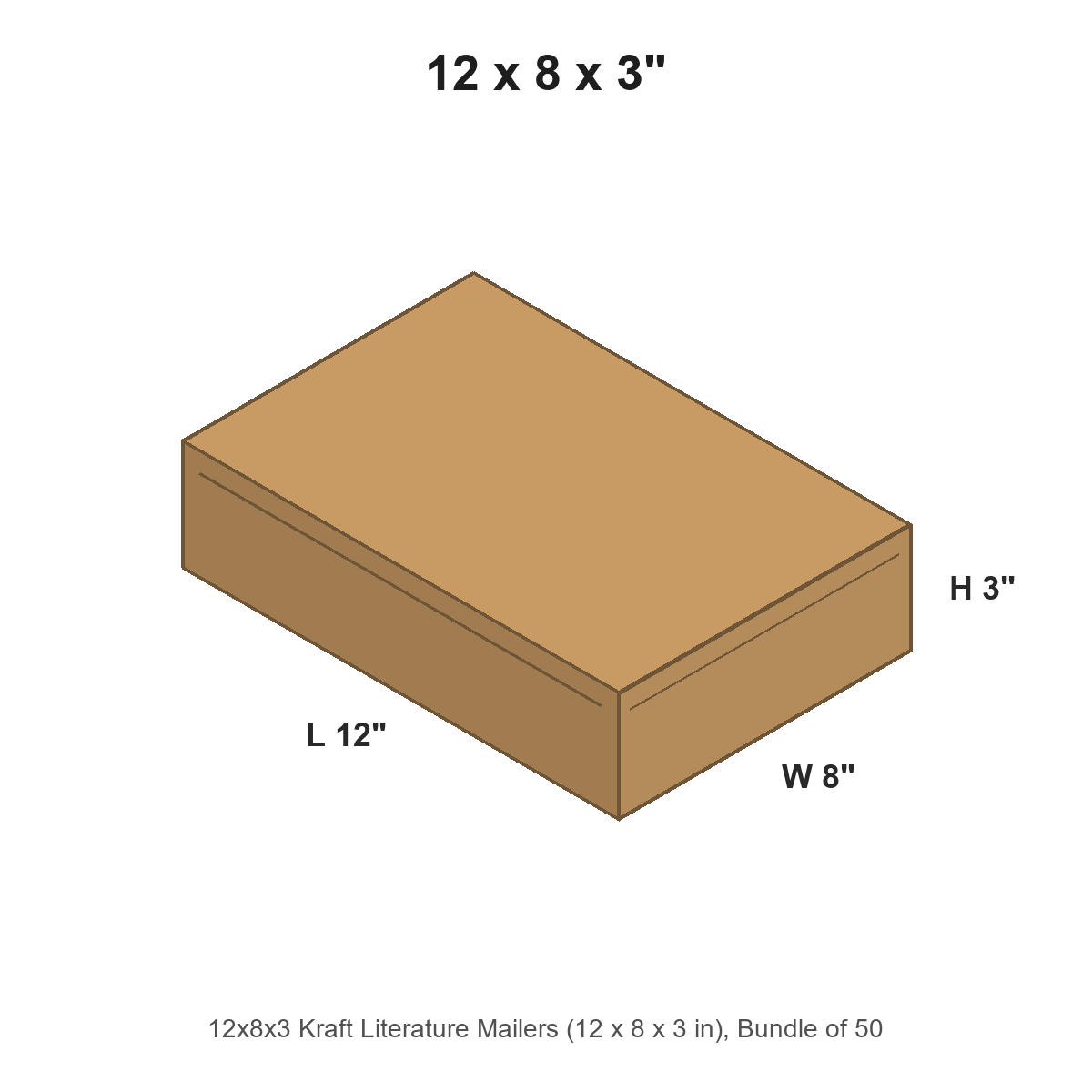 12x8x3 Kraft Literature Mailers