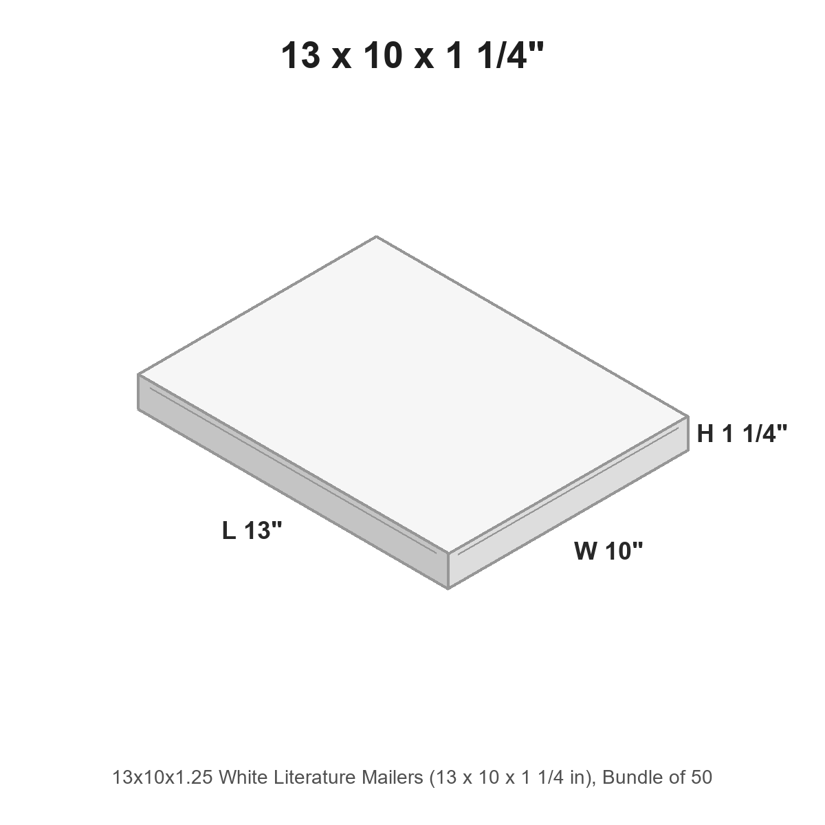 13x10x1.25 White Literature Mailers