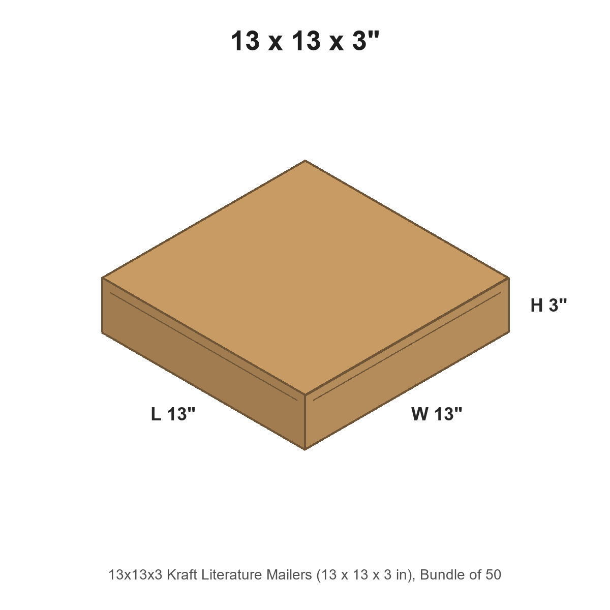 13x13x3 Kraft Literature Mailers