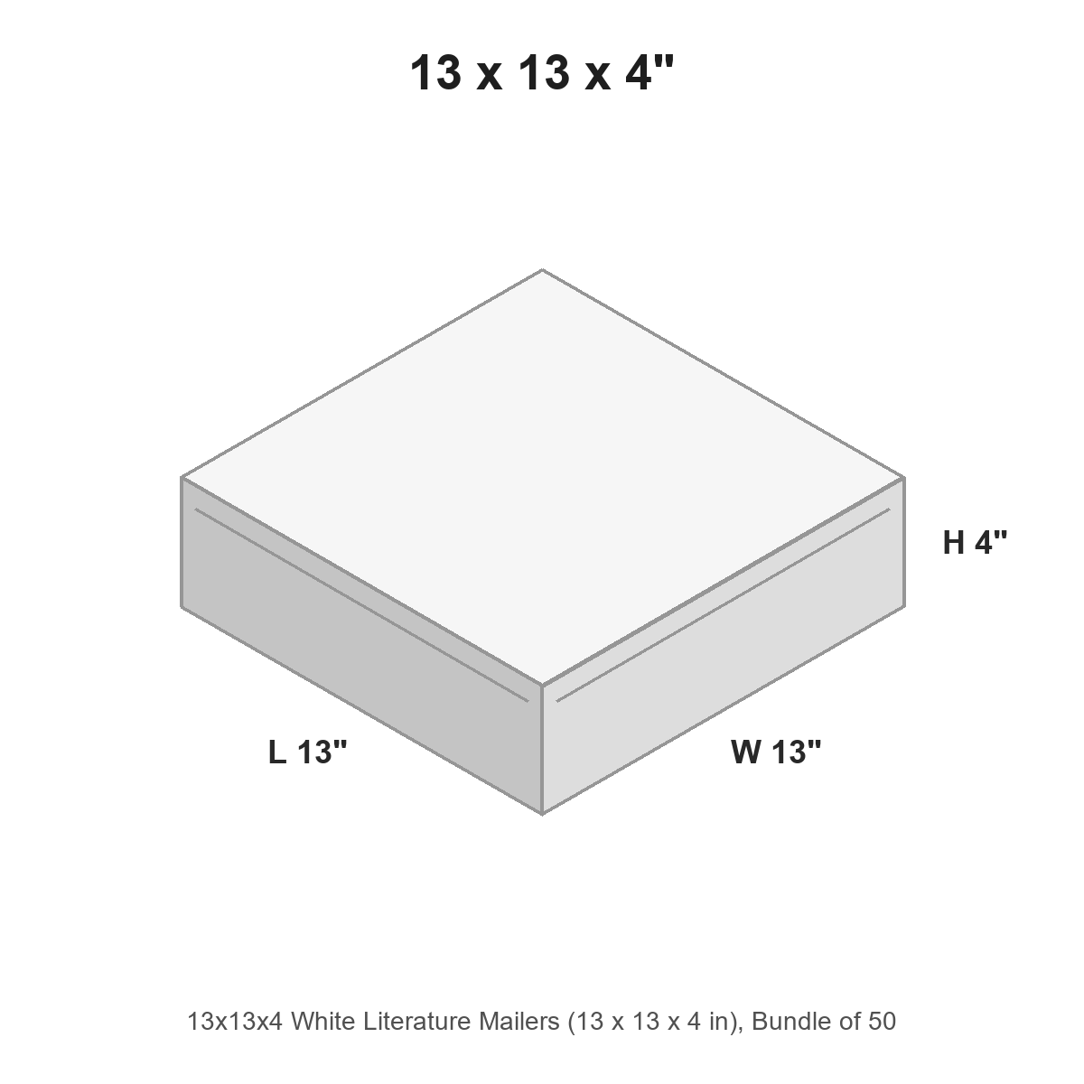13x13x4 White Literature Mailers