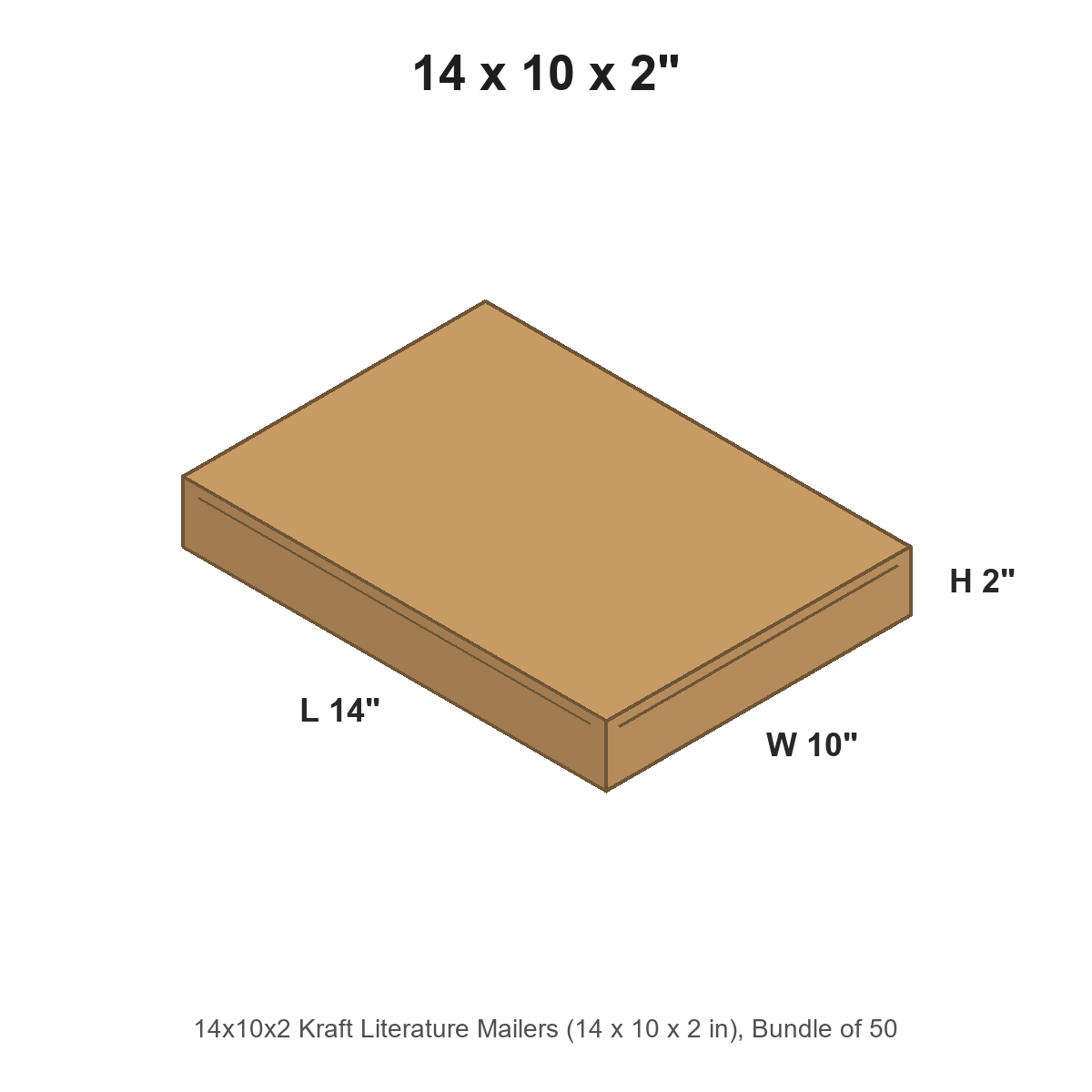 14x10x2 Kraft Literature Mailers