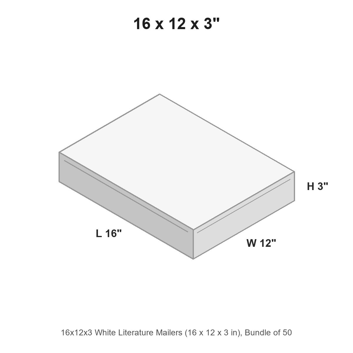 16x12x3 White Literature Mailers