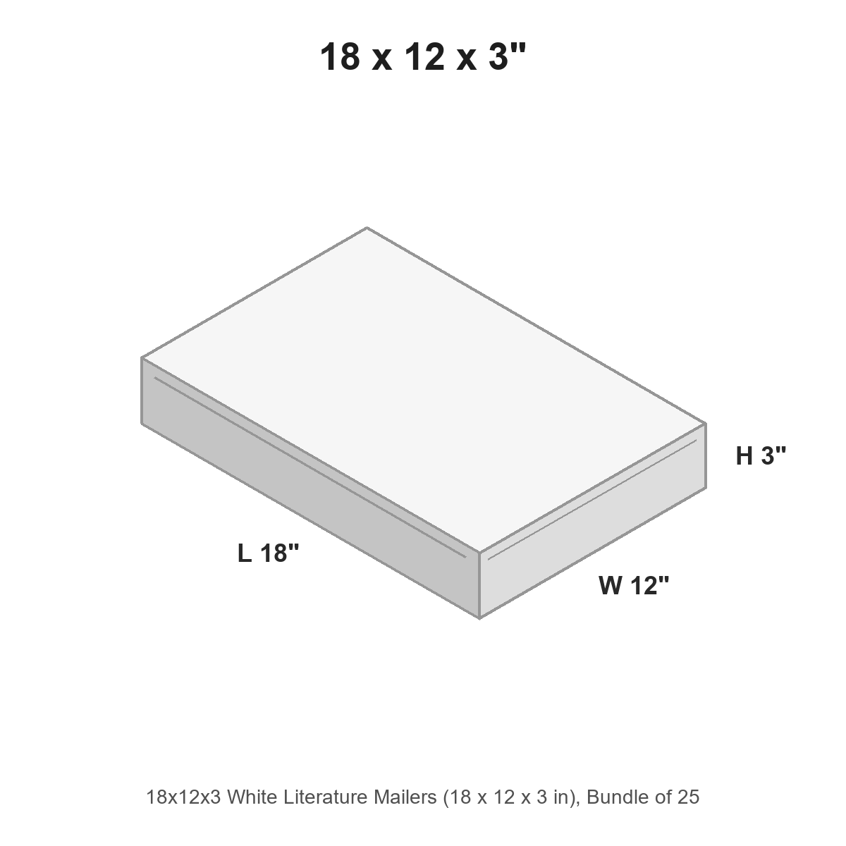 18x12x3 White Literature Mailers