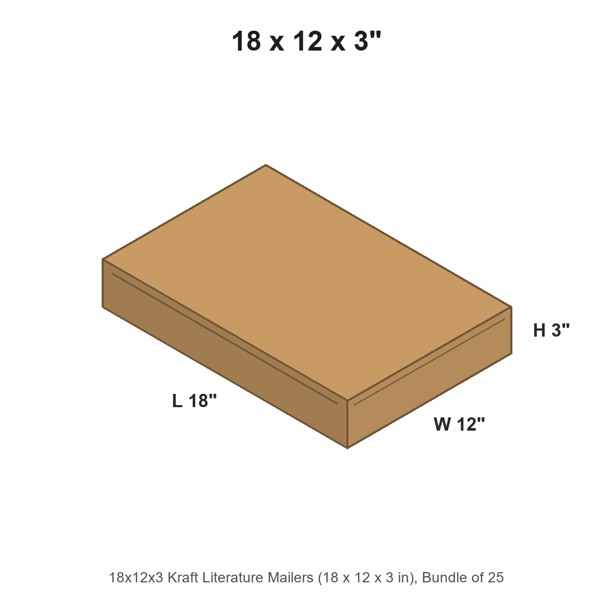 18x12x3 Kraft Literature Mailers