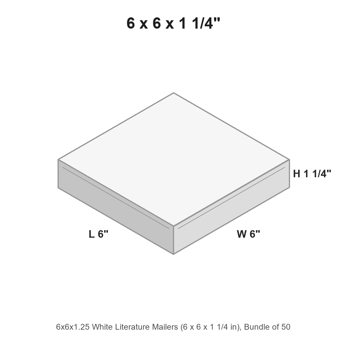 6x6x1.25 White Literature Mailers