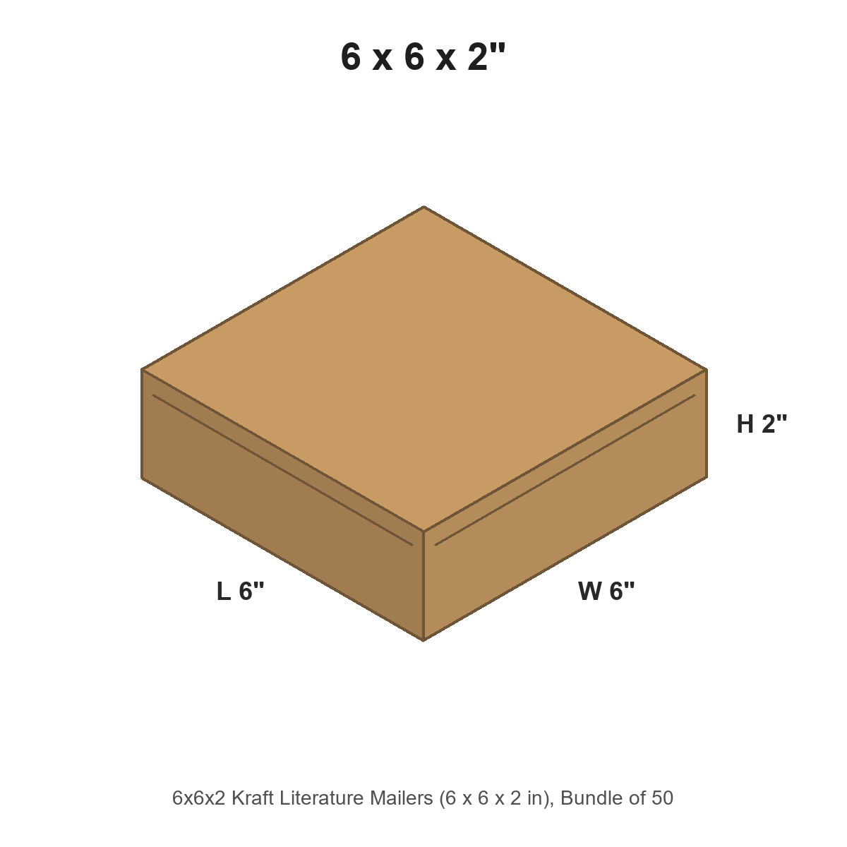 6x6x2 Kraft Literature Mailers