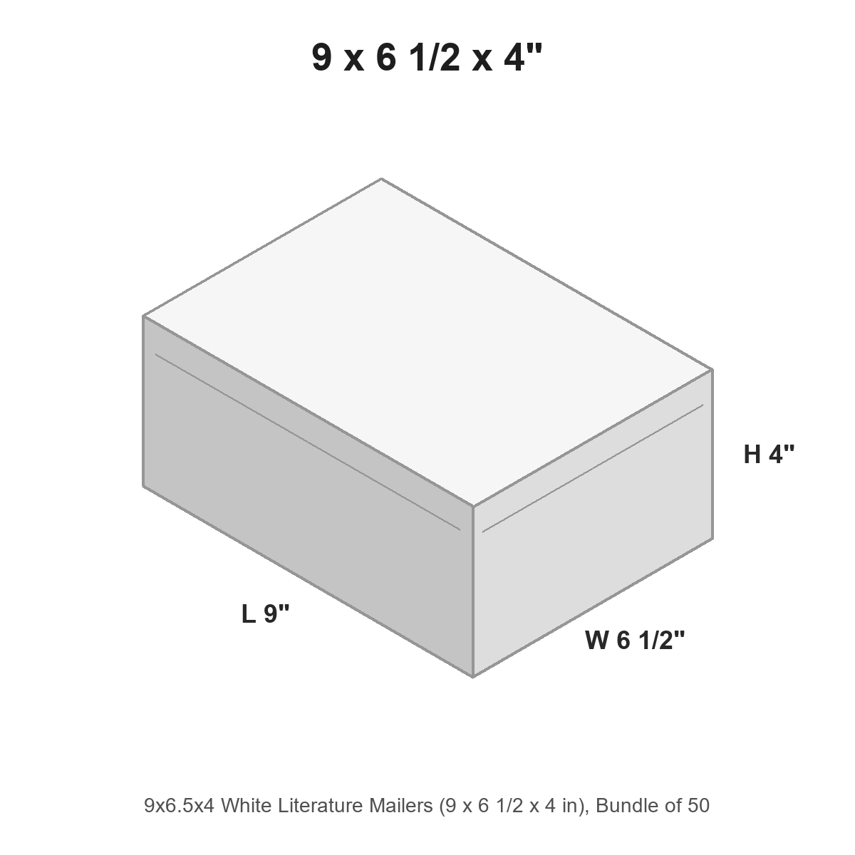 9x6.5x4 White Literature Mailers