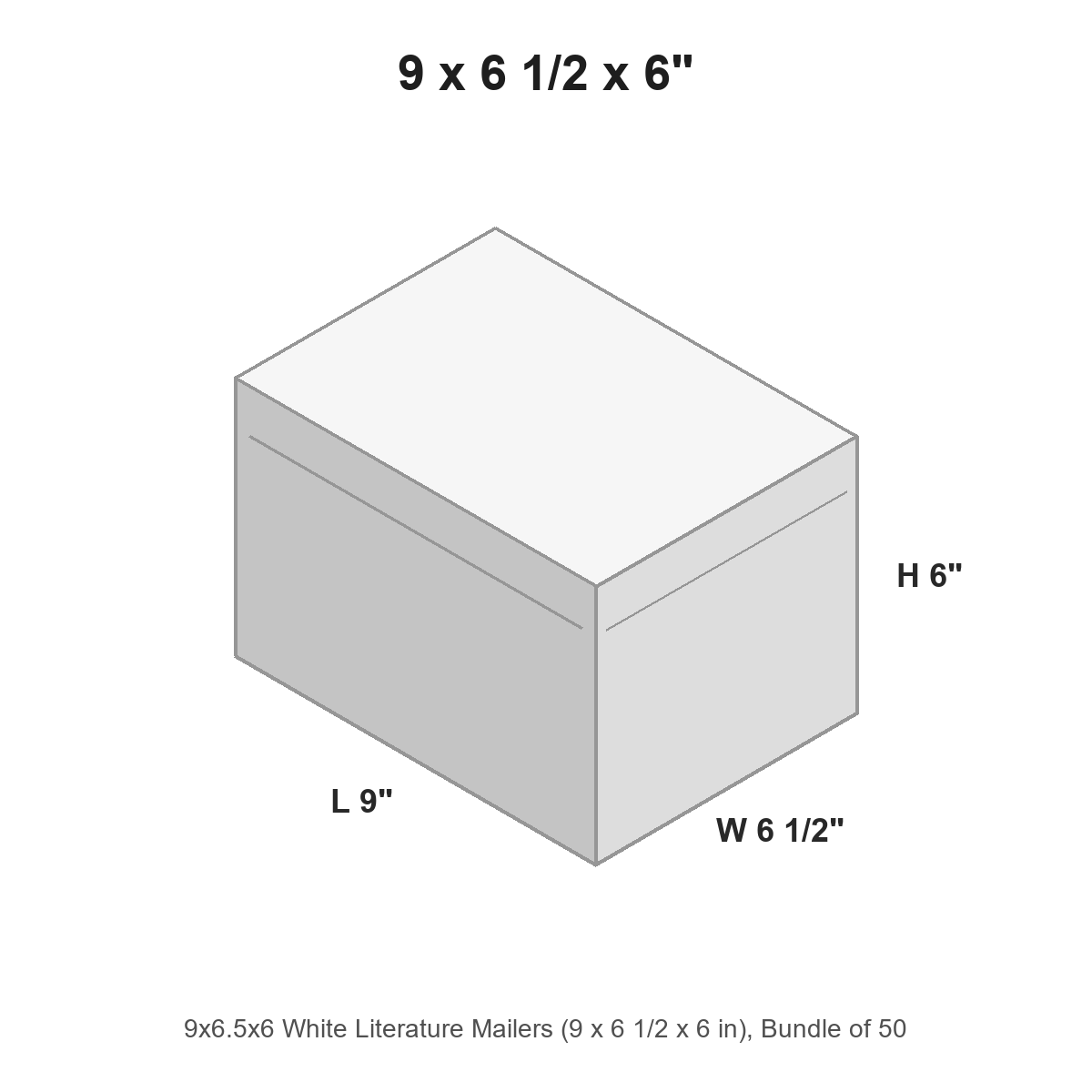 9x6.5x6 White Literature Mailers