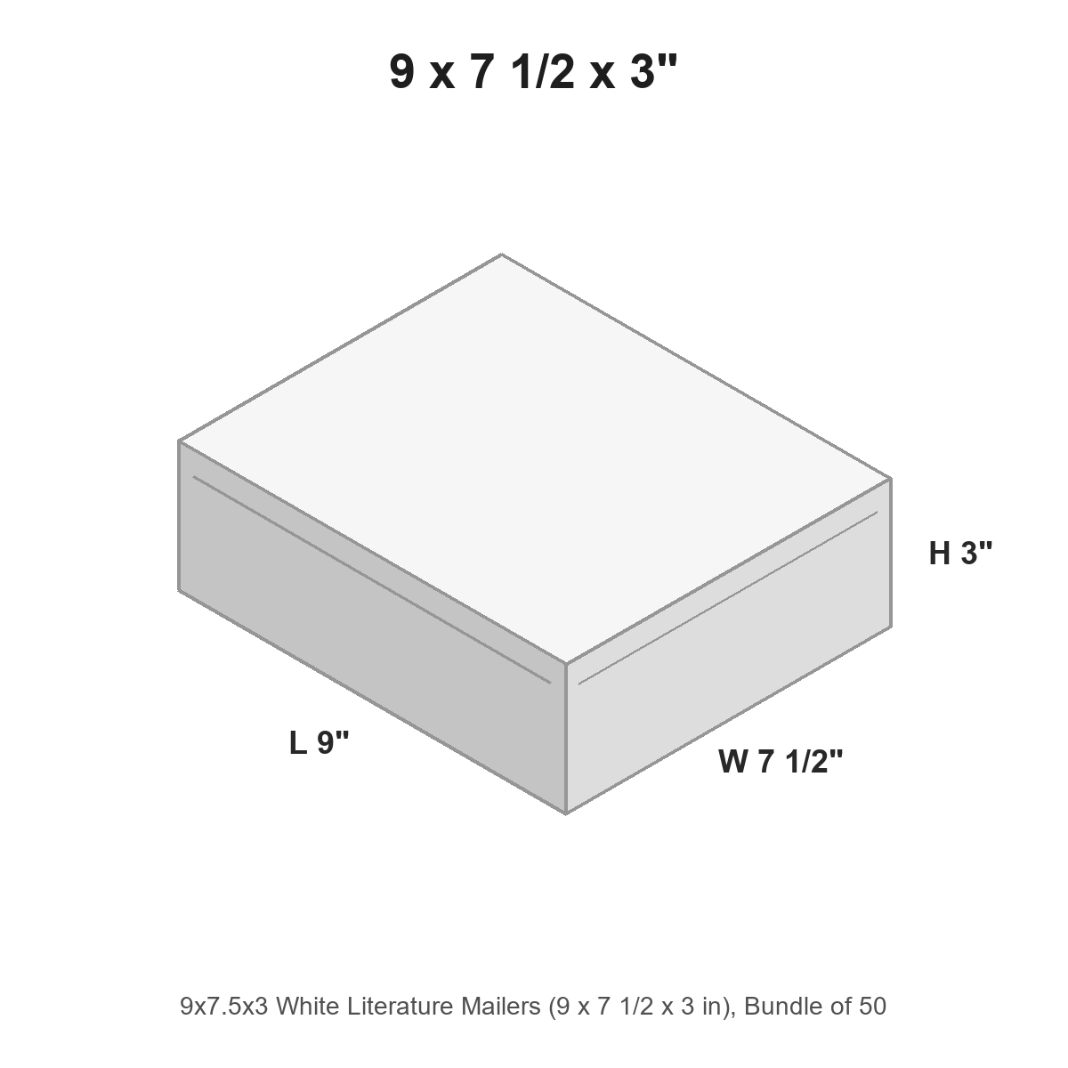 9x7.5x3 White Literature Mailers