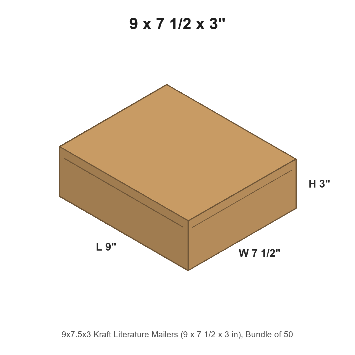 9x7.5x3 Kraft Literature Mailers