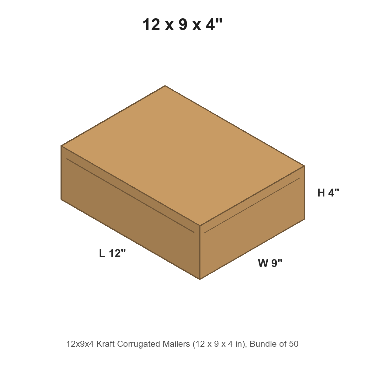 12x9x4 Kraft Corrugated Mailers