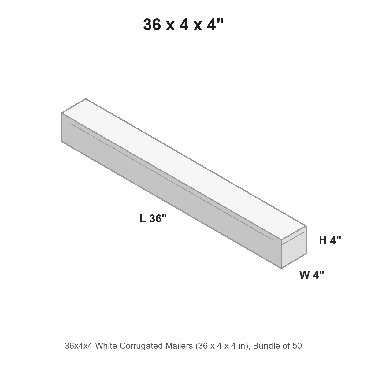 36x4x4 White Corrugated Mailers