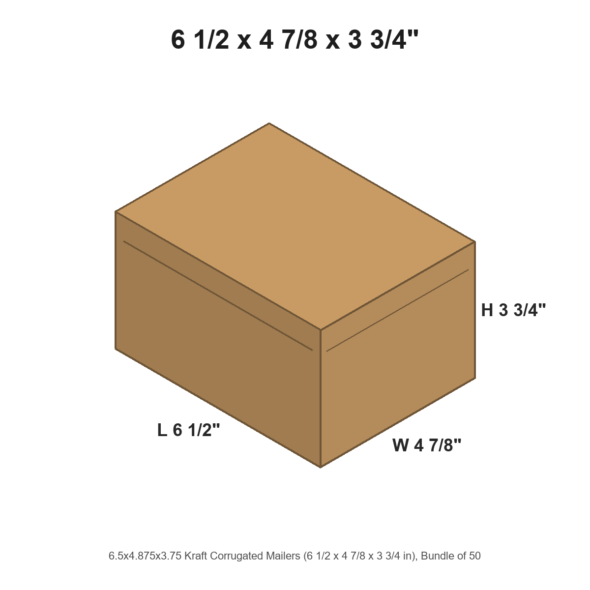 6.5x4.875x3.75 Kraft Corrugated Mailers